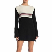 FREE PEOPLE Womens Knit Dress Color Block Elegant Soft Black/Multicolor Size XS - £44.08 GBP