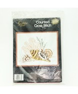 CONCH SHELLS Counted Cross Stitch BEACH SEA SCENE Frame Kit GOLDEN BEE 1990 - £22.41 GBP
