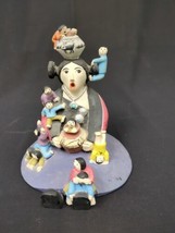 Storyteller Figurine with 12 Children Hand Painted Resin Folk Art 5 1/2&quot; Tall - £15.65 GBP