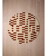 Hand Tufted Rug Jarrett Rust Round 8ft NZ Wool Silk Carpet For Bedroom A... - $2,808.67 MXN+