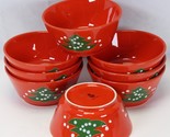 Waechtersbach Christmas Tree Soup Cereal Dessert Bowls 5&quot; Red  Set Of 8 - $84.27