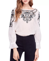 FREE PEOPLE Womens Blouse Everything I Know Semi-Sheer Ivory Size US 4 OB886811 - £31.71 GBP