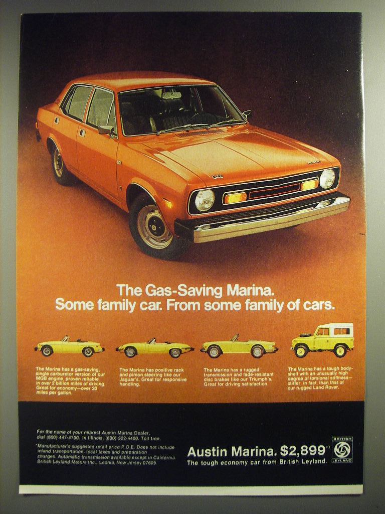 Primary image for 1974 Austin Marina Car Ad - Some family car. From some family of cars