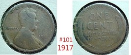 Lincoln Wheat Penny 1917 G #101 - £1.49 GBP