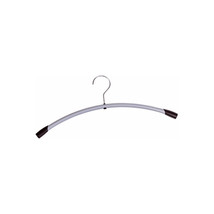 Alba Modern Set of 6 Silver Grey Metal and Black Coat Hangers- Ideally C... - $1,501.59 MXN