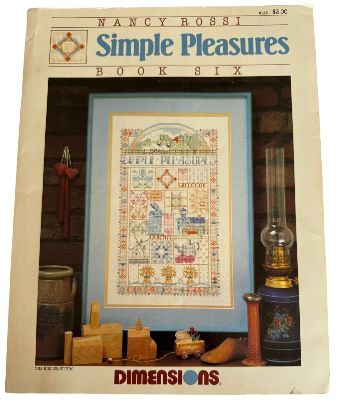Dimensions Cross Stitch Pattern Leaflet Simple Pleasures Quilting Farm Rainbow - $3.99