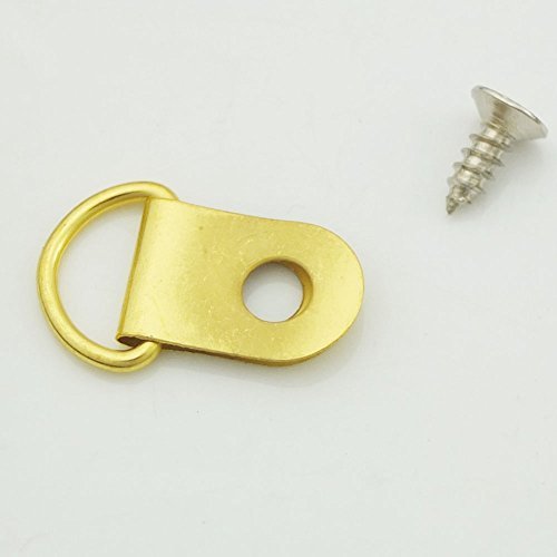 Bluemoona 100 Sets - 10mm 3/8" Round D-Ring Picture Photo Frame Hangers Single H