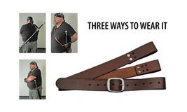 Sword Belt Baldric BROWN Leather Adjustable 3 Carry Options LARP Ren Fai... - £13.71 GBP