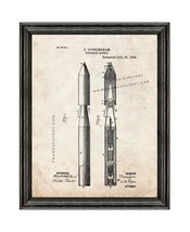 Dynamite Rocket Patent Print Old Look with Black Wood Frame - £20.26 GBP+