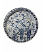 Vintage Spic & Span MING Design 13 1/2” Tin Tray Blue & White Flowers Platter - $6.99