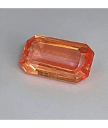 0.86 Natural Orange Sapphire Emerald Cut Orange Sapphire with Report - £2,321.13 GBP