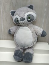 Blankets &amp; Beyond plush raccoon rattle gray white baby rattle soft toy - $8.90