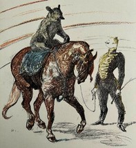 Toulouse Lautrec Bear Performing Circus 1967 Art Lithograph Matted Art Print - $249.99