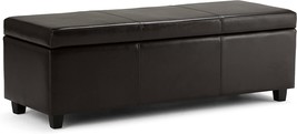 Simplihome Avalon 48 Inch Wide Rectangle Lift Top Storage Ottoman, Contemporary. - £137.89 GBP