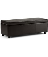 Simplihome Avalon 48 Inch Wide Rectangle Lift Top Storage Ottoman, Conte... - £142.29 GBP