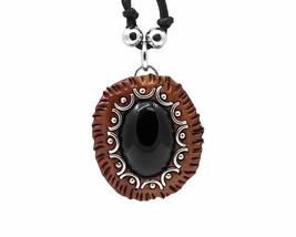 Mia Jewel Shop Oval Healing Gemstone Crystal Cabochon Pendant Brown Resin Border - £7.49 GBP+