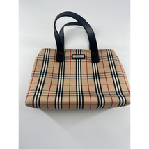 Burberry Purse Blue Label Canvas Tan Black White Plaid Shoulder Bag Handbag - $144.58