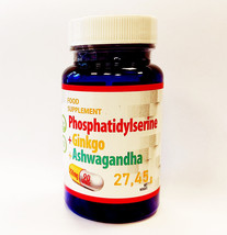 Phosphatidylserine + Ginkgo + Ashwagandha 250mg  90 Capsules Brain Health - £19.58 GBP