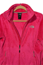 The North Face Womens Fleece Zip Up Jacket Plush Fuzzy Coat Hot Pink Pockets S/P - £10.24 GBP