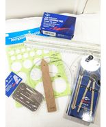 Vintage Alvin Drafting set lot Drawing architect ruler protractor combo ... - $520.04 MXN