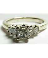 Authenticity Guarantee 
Leo Schachter 14K White Gold 5 Princess Diamond ... - $890.99