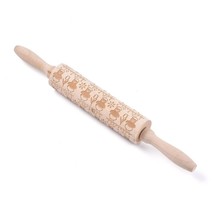 Wooden Engraved Embossing Rolling Pin for Baking Embossed Cookies - £12.53 GBP