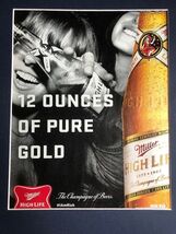 Miller Light Beer Advertising Metal  Sign 8x12in Vintage Mancave Man Cav... - $45.83 CAD