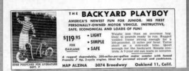 1956 Print Ad Backyard Playboy Small Motor Scooter Hap Alzina Oakland,CA - $8.35