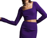 ZARA Women&#39;s Long Sleeve Cropped Top Dressy Blouse Viscose Blend Size XS... - £15.69 GBP