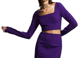 ZARA Women&#39;s Long Sleeve Cropped Top Dressy Blouse Viscose Blend Size XS... - £15.58 GBP