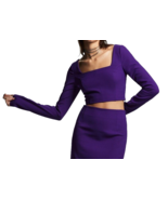 ZARA Women&#39;s Long Sleeve Cropped Top Dressy Blouse Viscose Blend Size XS... - £15.56 GBP