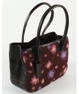 Katha Diddel Floral Needlepoint & Brown Leather Designer Handbag Bag - $80.00