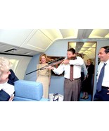 RONALD REAGAN ON AIR FORCE ONE PLAYING AROUND WITH A RIFLE PUBLICITY PHO... - $8.50