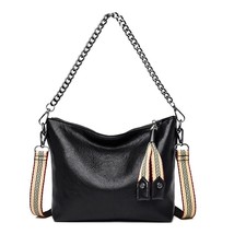 Pure Color Iron Chain Large PU Leather Crossbody Bag Women&#39;s Summer 2022 Pure Co - £32.49 GBP