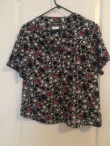 Southern Lady Women&#39;s Print Button Up Short Sleeve Top Blouse Size Medium - $45.44