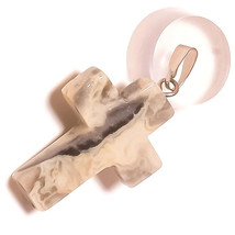 17.7 Ct Crazy Lace Agate Gemstone 925 Silver Overlay Handmade Holy Cross Pendant - £7.86 GBP