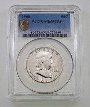 1960 50C Franklin Half Dollar Graded by PCGS as MS65 FBL - £137.00 GBP