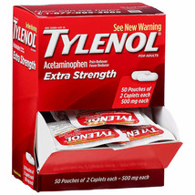 Tylenol Extra Strength Acetaminophen Caplets Dispenser Box, 2 Caplets, 50-count - £19.90 GBP