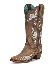 Corral Women&#39;s Embroidered Floral Western Boots - Snip Toe - £148.67 GBP