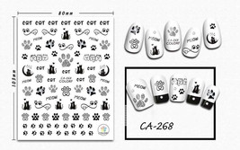 Nail art 3D stickers decal cat in love paw print infinity sign moon CA268 - £2.72 GBP