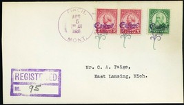 Finch, MT "Easter" & Lily in Purple & Green Fancy Cancels On Registered Cover - $350.00
