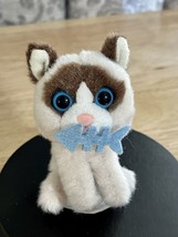 Grumpy Cat With Fish Plush Keychain Gund 3” - £12.82 GBP