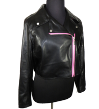 Torrid Betsey Johnson Plus Size 2X Faux Leather Cropped  Moto Jacket - £98.32 GBP