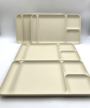 4 Almond Vintage Tupperware #1535 Divided Picnic Trays - £22.54 GBP