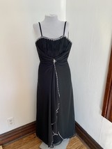 VTG Beaded Maxi Formal Gown Dress y2k 90s Ruffle Strapless Slip Sexy Par... - $40.00