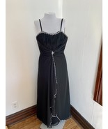 VTG Beaded Maxi Formal Gown Dress y2k 90s Ruffle Strapless Slip Sexy Par... - $40.00