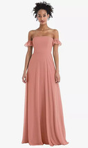 Off-the-Shoulder Ruffle Cuff Sleeve Maxi Dress...TH046...Desert Rose...Size 6 - £59.98 GBP