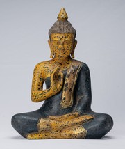 Buddha - Antik Khmer Stil Sitzender Holz Statue Teaching Mudra - 40cm/40.6cm - $422.29