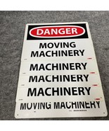 Lot of 5 - NMC D-305 Danger Moving Machinery Sign 7&quot; X 10&quot; PS VINYL  New - $29.69