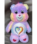 Care Bears Togetherness Bear Rainbow Multicolor Heart Plush Toy 13&quot; - £9.11 GBP